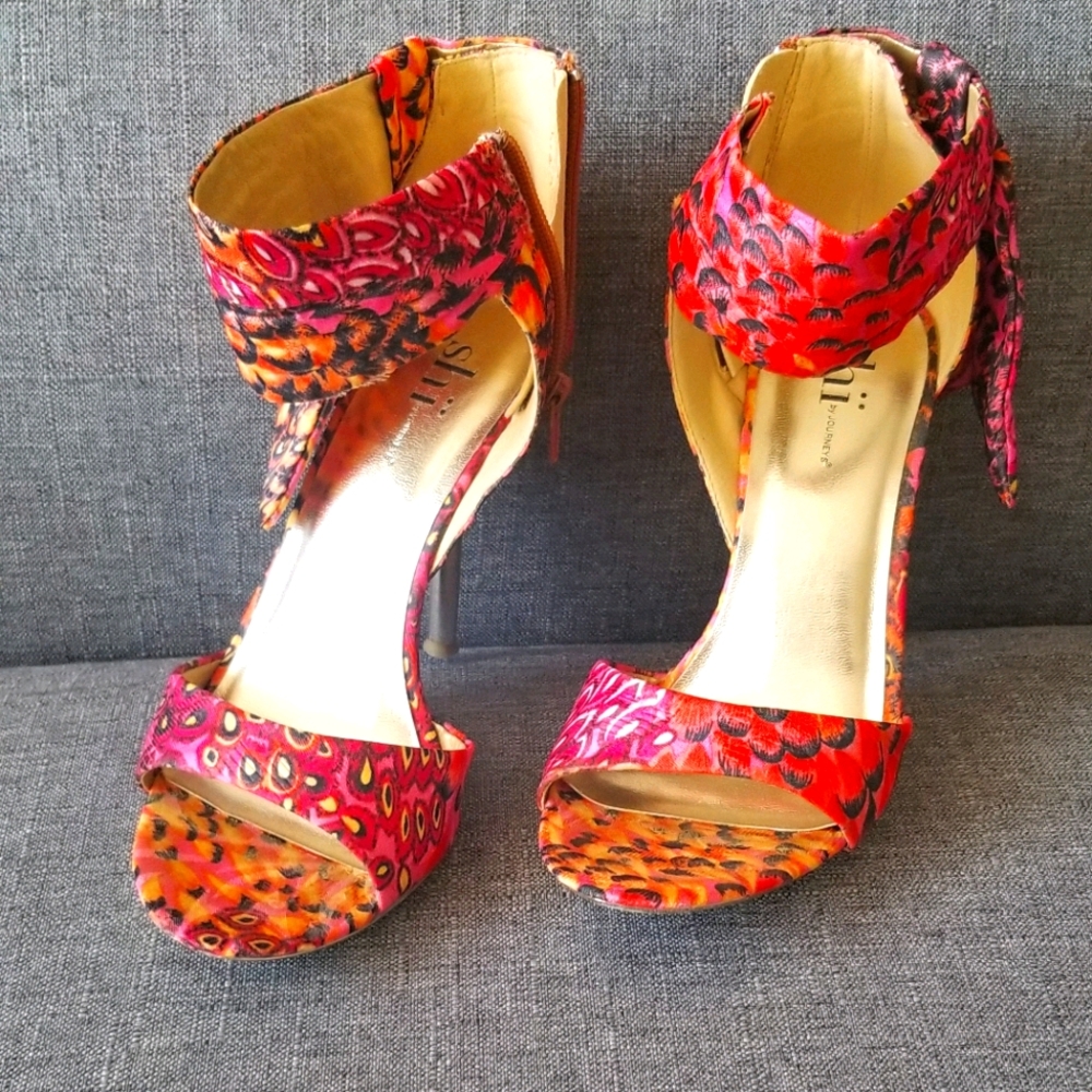 Cute wide strapped heeled sandals